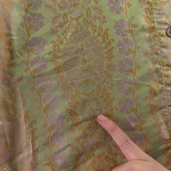 Robert Graham Women Shiny Floral Print Button Up Small Shirt Green Pink L/S - Picture 14 of 16